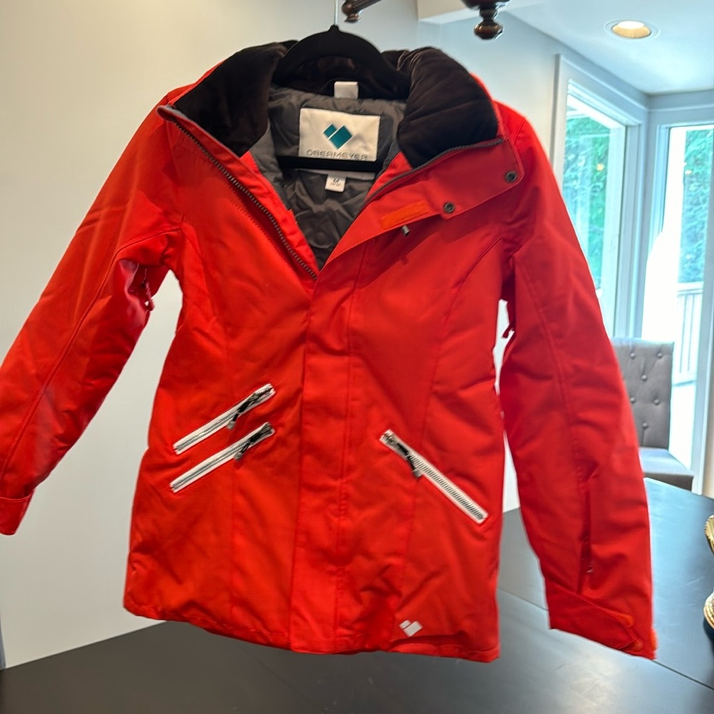 Obermeyer unisex ski jacket orange size M 10-12. New
